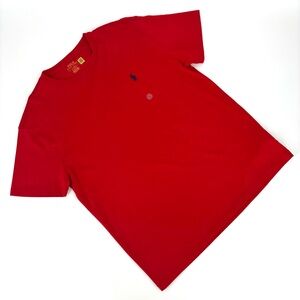 Polo Ralph Lauren NWT Red Cotton Knit Classic Fit Logo Short Sleeve Tee, Medium